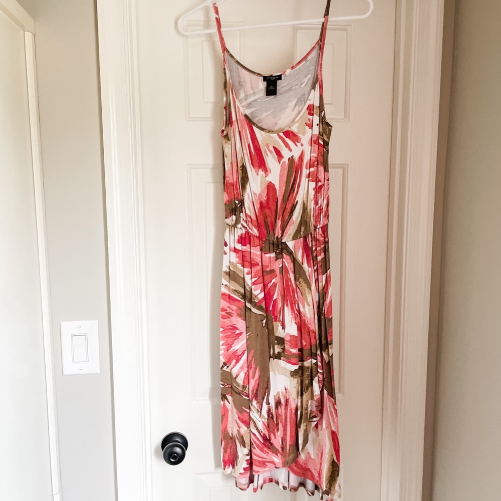 Ann Taylor pink tropical print dress